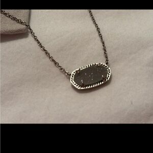 Kendra Scott Silver Oval Drusy Necklace